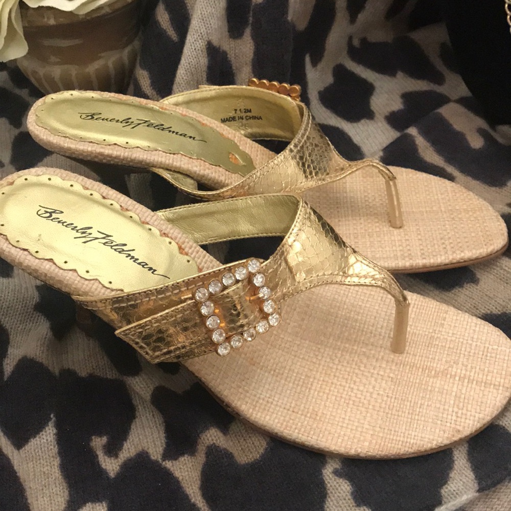 Beverly Feldman Kitten Heel Sandal